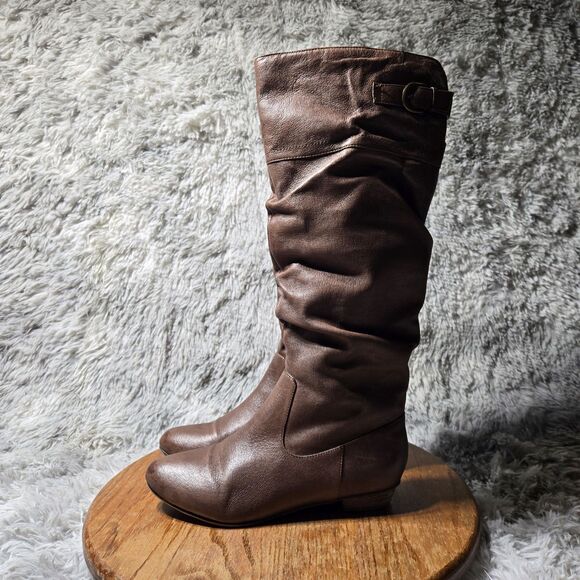 Steve Madden Craave Womens Size 6.5M Brown Soft Leather Knee High Heeled Boots - Picture 1 of 8